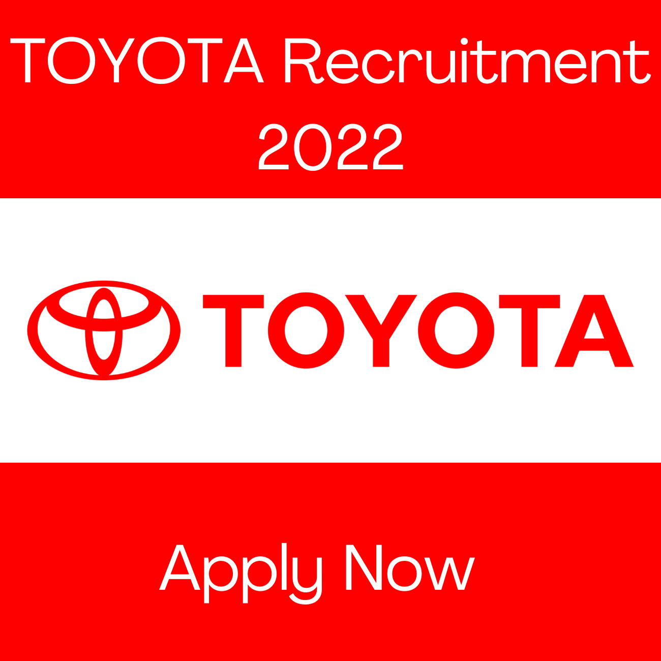 Toyota Motor Recruitment 2022 has Announced Current Job Opportunities for graduates